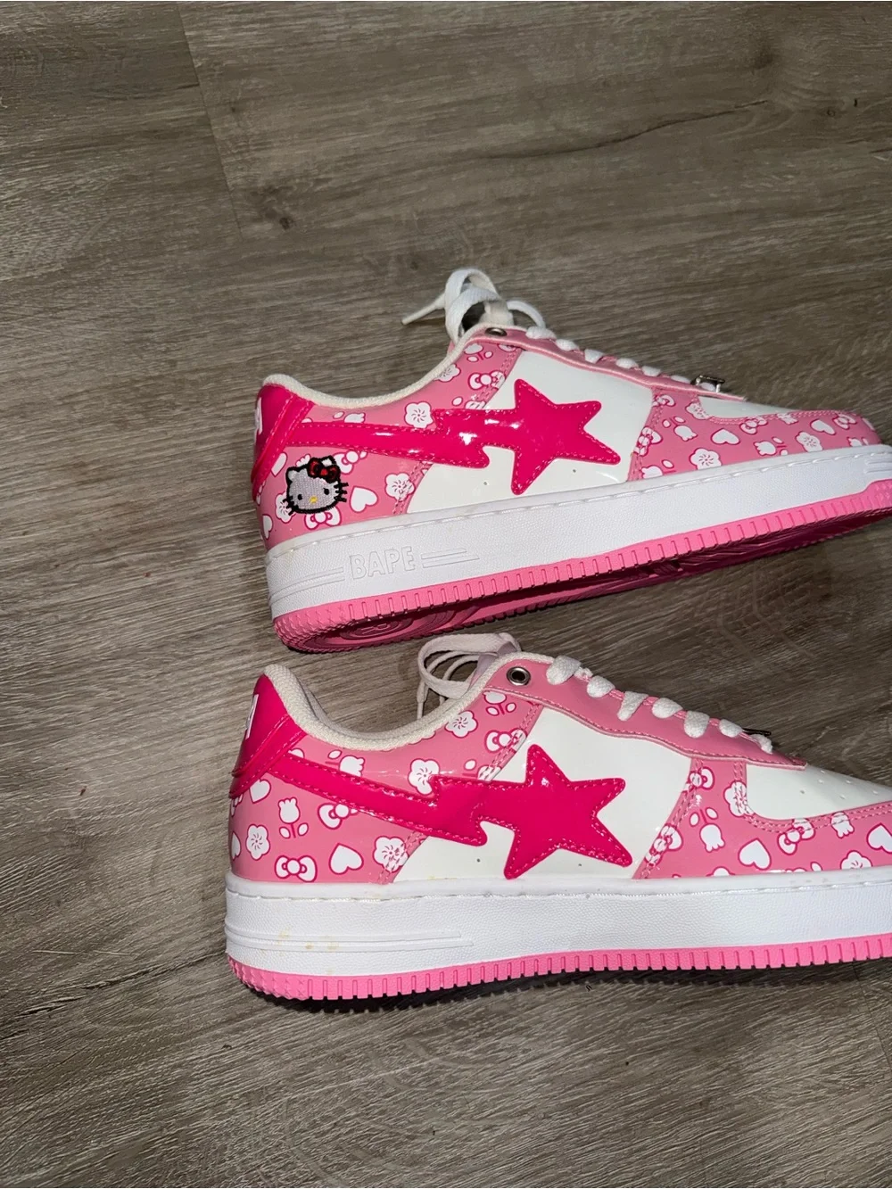 New Bape Sta KRA custom Hello Kitty Kids /adults Pink & White Print Sneakers